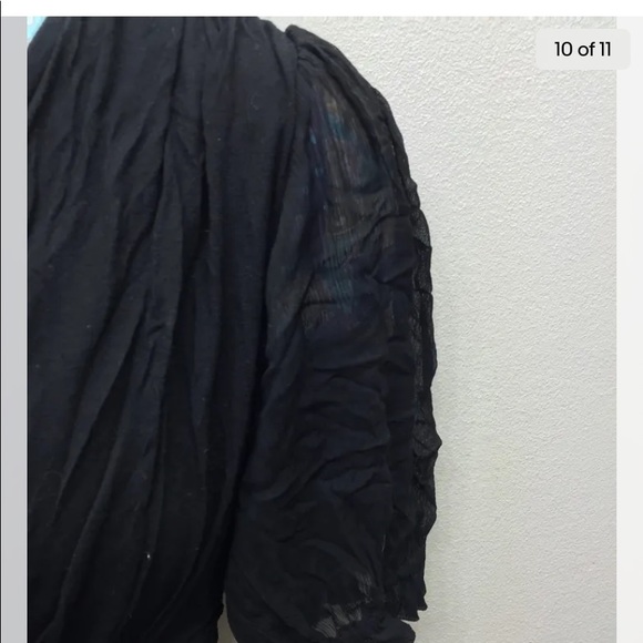 BCBG Empire Mini Dress Black Jersey 4 Loose fit V-Neck - Picture 3 of 11